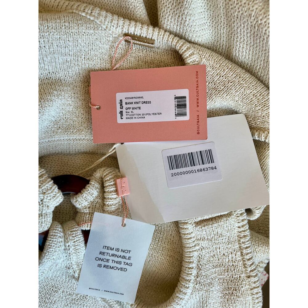 Cult Gaia Bank Knit Dress Off White Size XL - Picture 4 of 4